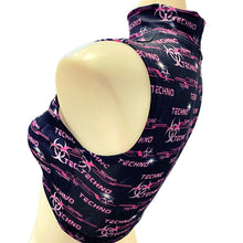 Load image into Gallery viewer, PINK TECHNO | Underboob Mock Neck Crop Top Sleeveless , Women's Festival Top, Rave Top