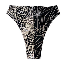 Load image into Gallery viewer, TRI COLOR | Reflective + Black | Ready to Ship | High Waisted High Cut Bottoms, Festival Bottoms, Rave Bottoms, Rainbow Rave Outfit