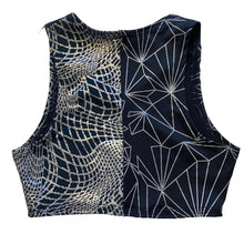 Load image into Gallery viewer, TRI COLOR| Reflective + Black | Ready To Ship | Limited Edition Sporty Crop Top, Women's Festival Top, Rave Top