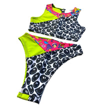 Load image into Gallery viewer, TRI COLOR| Mushroom Smiley | Ready To Ship | Limited Edition Sporty Crop Top, Women's Festival Top, Rave Top