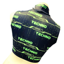 Load image into Gallery viewer, GREEN TECHNO | Underboob Mock Neck Crop Top Sleeveless , Women's Festival Top, Rave Top