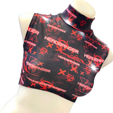 Load image into Gallery viewer, HEADBANGER | Underboob Mock Neck Crop Top Sleeveless , Women's Festival Top, Rave Top