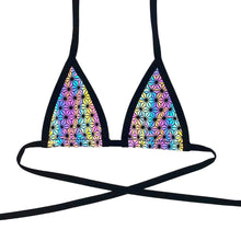 Load image into Gallery viewer, SACRED GEO | Reflective | Bikini Top, Women's Festival Top, Rave Top