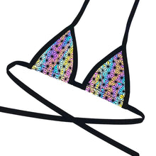 Load image into Gallery viewer, SACRED GEO | Reflective | Bikini Top, Women's Festival Top, Rave Top