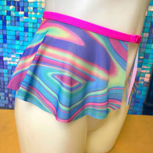 Load image into Gallery viewer, COSMIC SWIRL | Mesh Ultra Mini Buckle Skirt, Rave Skirt, Festival Bottom