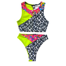 Load image into Gallery viewer, TRI COLOR| Mushroom Smiley | Ready To Ship | Limited Edition Sporty Crop Top, Women's Festival Top, Rave Top