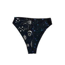 Load image into Gallery viewer, TRI COLOR| Luna | Ready to Ship | High Waisted High Cut Bottoms, Festival Bottoms, Rave Bottoms, Rainbow Rave Outfit