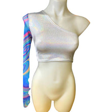 Load image into Gallery viewer, COSMIC | One Shoulder Long Bell Sleeve Top, Women's Festival Top, Rave Top