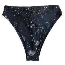 Load image into Gallery viewer, TRI COLOR| Luna | Ready to Ship | High Waisted High Cut Bottoms, Festival Bottoms, Rave Bottoms, Rainbow Rave Outfit