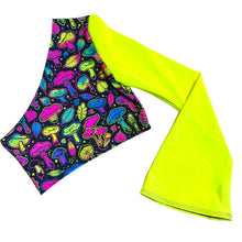 Load image into Gallery viewer, ELECTRIC MUSHROOM | One Shoulder Bell Sleeve Top, Women's Festival Top, Rave Top