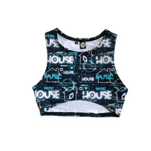 Load image into Gallery viewer, HOUSE MUSIC | Underboob Sporty Crop Top, Women's Festival Top, Rave Top