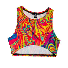 Load image into Gallery viewer, ALL The GLOW | Underboob Sporty Crop Top, Women's Festival Top, Rave Top