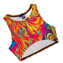 Load image into Gallery viewer, ALL The GLOW | Underboob Sporty Crop Top, Women's Festival Top, Rave Top