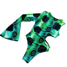 Load image into Gallery viewer, RADIUS | Aria Cut-Out One Shoulder Bell Sleeve Bodysuit