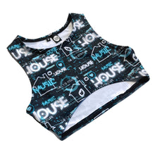 Load image into Gallery viewer, HOUSE MUSIC | Underboob Sporty Crop Top, Women's Festival Top, Rave Top