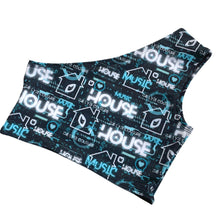 Load image into Gallery viewer, HOUSE MUSIC | One Shoulder Top, Women's Festival Top, Rave Top