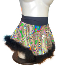 Load image into Gallery viewer, LUCID DREAMS | High Low Circle Skirt, Rave Skirt, Festival Bottom with Fluff Trim