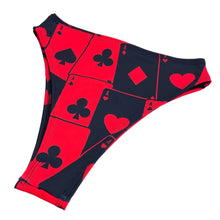 Load image into Gallery viewer, HOUSE of CARDS | High Waisted High Cut Bottoms, Festival Bottoms, Rave Bottoms, Black Rave Outfit