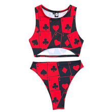 Load image into Gallery viewer, HOUSE OF CARDS | Underboob Sporty Crop Top, Women's Festival Top, Rave Top