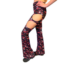 Load image into Gallery viewer, HEADBANGER | Cut Out Flare Bell Bottom Pants, Festival Bottoms, Rave Pants, Yoga Pants