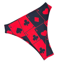 Load image into Gallery viewer, HOUSE of CARDS | High Waisted High Cut Bottoms, Festival Bottoms, Rave Bottoms, Black Rave Outfit