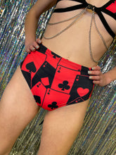 Load image into Gallery viewer, HOUSE OF CARDS | High Waisted Bottoms, Festival Bottoms, Rave Bottoms, Black Rave Outfit