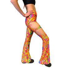 Load image into Gallery viewer, ALL The GLOW | Cut Out Flare Bell Bottom Pants, Festival Bottoms, Rave Pants, Yoga Pants