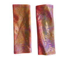 Load image into Gallery viewer, FESTIE BESTIE | Pink/Orange Holographic Gloves, Festival Accessories, Rave Gloves