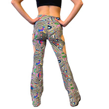 Load image into Gallery viewer, LUCID DREAMS | Cut Out Flare Bell Bottom Pants, Festival Bottoms, Rave Pants, Yoga Pants