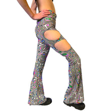 Load image into Gallery viewer, LUCID DREAMS | Cut Out Flare Bell Bottom Pants, Festival Bottoms, Rave Pants, Yoga Pants