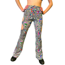 Load image into Gallery viewer, LUCID DREAMS | Cut Out Flare Bell Bottom Pants, Festival Bottoms, Rave Pants, Yoga Pants