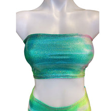 Load image into Gallery viewer, FESTIE BESTIE | Seafoam Holographic Tube Top, Women's Festival Top, Rave Top