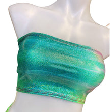 Load image into Gallery viewer, FESTIE BESTIE | Seafoam Holographic Tube Top, Women's Festival Top, Rave Top