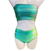 Load image into Gallery viewer, FESTIE BESTIE | Seafoam Holographic Tube Top, Women's Festival Top, Rave Top