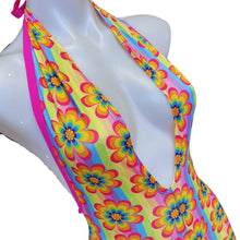 Load image into Gallery viewer, RAINBOW DAISY | Playsuit | Halter Romper | Festival Outfit | Rave Jumpsuit | Boho