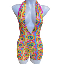 Load image into Gallery viewer, RAINBOW DAISY | Playsuit | Halter Romper | Festival Outfit | Rave Jumpsuit | Boho