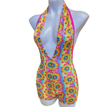 Load image into Gallery viewer, RAINBOW DAISY | Playsuit | Halter Romper | Festival Outfit | Rave Jumpsuit | Boho