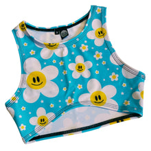 Load image into Gallery viewer, HAPPY DAISY | Underboob Sporty Crop Top, Women's Festival Top, Rave Top | Ready To Ship