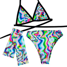 Load image into Gallery viewer, 50 Dolla Make Ya Holla | Triangle Top + High Waisted High Cut Bottoms + Forearm Gloves