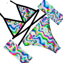 Load image into Gallery viewer, 50 Dolla Make Ya Holla | Triangle Top + High Waisted High Cut Bottoms + Forearm Gloves