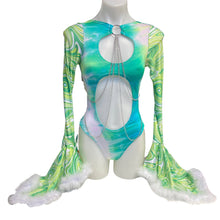 Load image into Gallery viewer, Ready to Ship | Size XSmall | Aria Cut-Out Cascade Bell Sleeve Bodysuit
