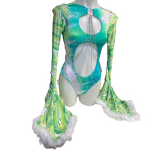 Load image into Gallery viewer, Ready to Ship | Size XSmall | Aria Cut-Out Cascade Bell Sleeve Bodysuit