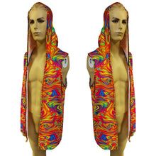 Load image into Gallery viewer, ALL The GLOW | Slim Fit Men's Rave Hooded Tank Top Vest, Festival Shirt