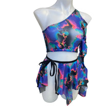 Load image into Gallery viewer, MIRAGE | Asymmetrical Double layer Tie Skirt, Rave Skirt, Festival Bottom