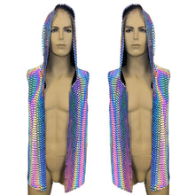 Load image into Gallery viewer, SLITHER | Reflective | Slim Fit Men's Rave Hooded Tank Top Vest, Festival Shirt