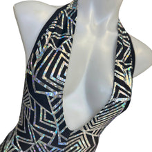 Load image into Gallery viewer, HOLO GEO  | Playsuit | Halter Romper | Festival Outfit | Rave Jumpsuit | Boho