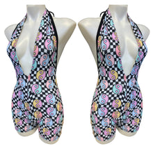 Load image into Gallery viewer, HARMONY CHECK | Spandex Playsuit | Halter Romper | Festival Outfit | Rave Jumpsuit | Boho |