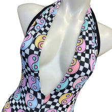Load image into Gallery viewer, HARMONY CHECK | Spandex Playsuit | Halter Romper | Festival Outfit | Rave Jumpsuit | Boho |