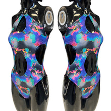 Load image into Gallery viewer, MIRAGE | Aria Cut-Out Bodysuit, Rave Bodysuit, Women's Rave | Chain sides