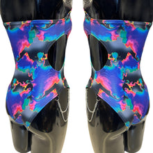 Load image into Gallery viewer, MIRAGE | Aria Cut-Out Bodysuit, Rave Bodysuit, Women's Rave | Chain sides